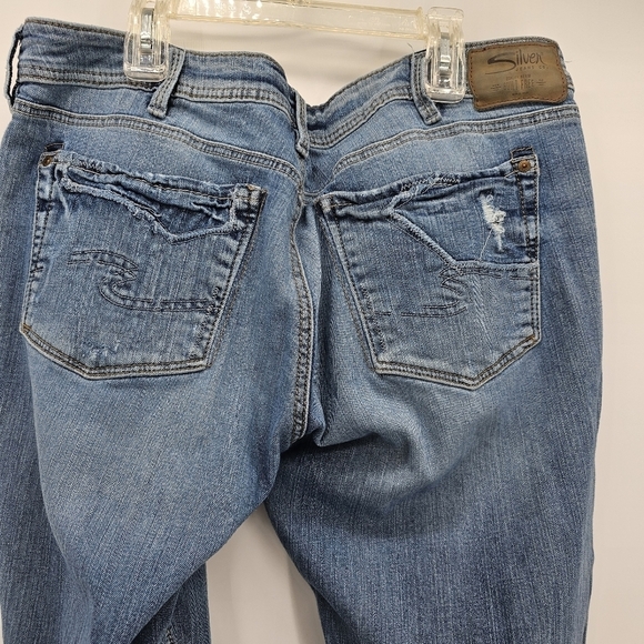 Silver Jeans Kenni mid rise distressed ankle jeans women's size 33 - Picture 7 of 10